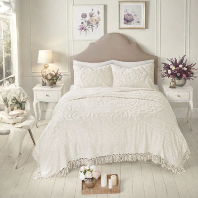 Premium Cotton Bedding Sets Twin Xl, Boho Chenille Fringe For Home