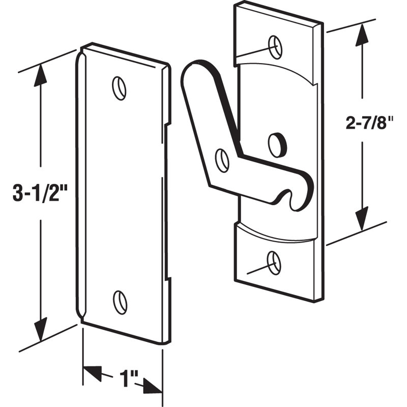 Screen Door Latch and Pull, 2-7/8 in. Hole Centre, Plastic, Black, Steel Latch (Single Pack)