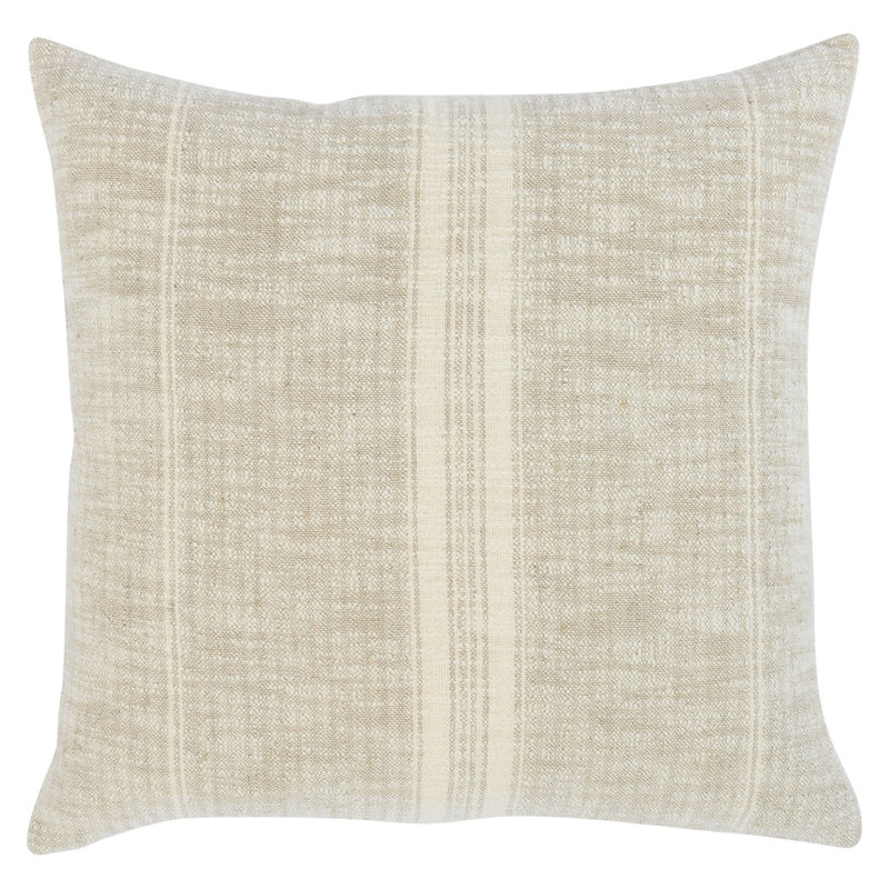 Tia 22" Square Throw Pillow, Natual/Ivory, 22" x 22", Square