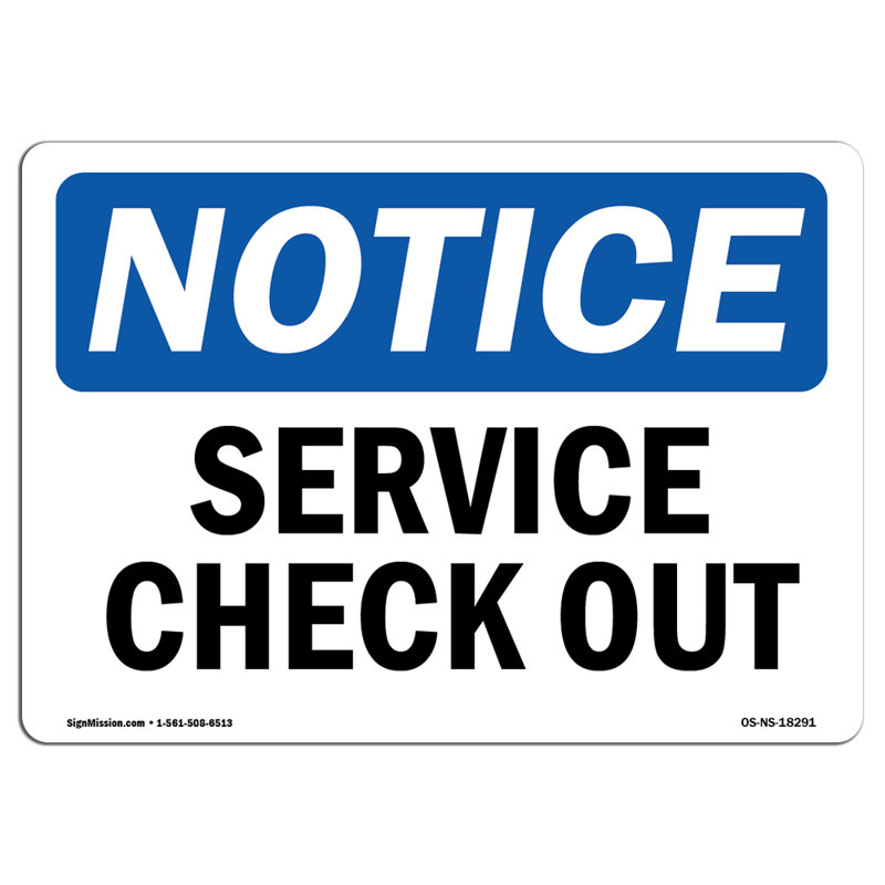 Enseigne de service en plastique 18 po x 12 po