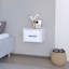 Table de chevet flottante, chambre à coucher, blanc