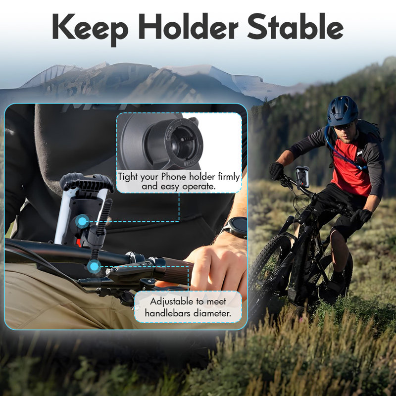 Bike Phone Mount Holder, 360° Rotation & Adjustable Bicycle Phone Bracket