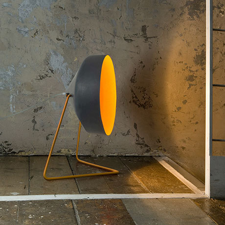 41cm Novelty Floor Lamp with Outlet, Black/Orange