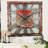 Wall Clock 24" Square Oversized for Living Room decor with Real Moving Gears America Collection-94246273
