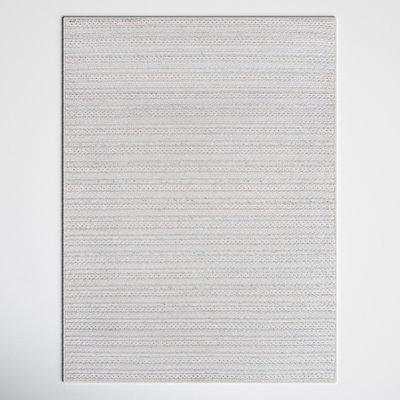 Kells Striped Handwoven Light Gray/Cream/Light Blue Area Rug
