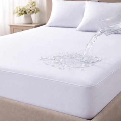 Protège-matelas ajusté hypoallergénique et imperméable , 100% coton