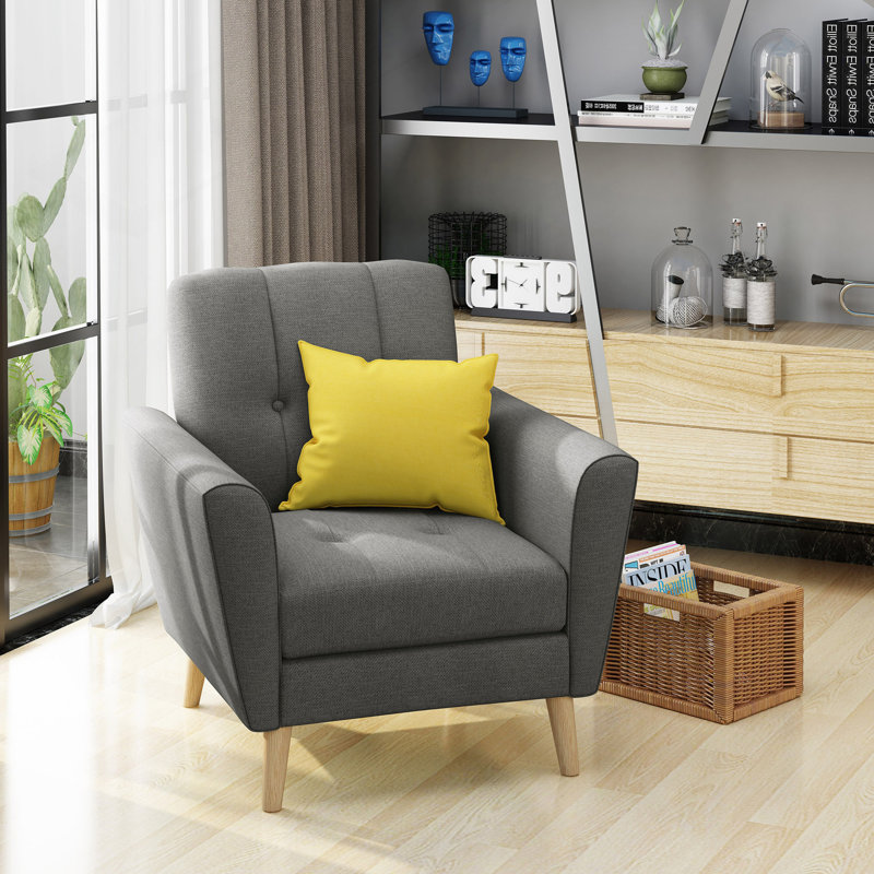 Fauteuil club Mid Century, Gris