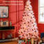 Arbre artificiel de 7,5 pi de hauteur avec 500 lumières blanches chaudes, rose, arbre décoratif à lumières DEL 7,5 pi, Noël illuminé