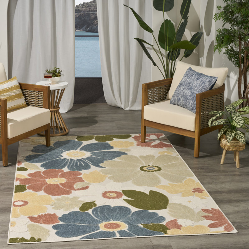 Tapis moderne multicolore Nourison Aloha, Rectangle 3 pi 6 po x 5 pi 6 po