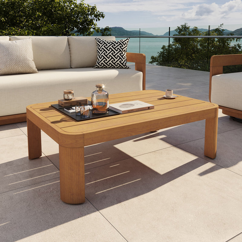 Table basse d'extérieur rectangulaire en teck
