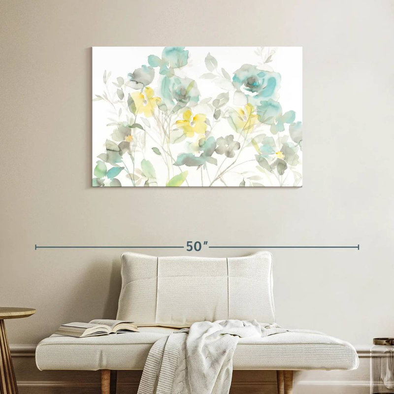 Ombres Avery Aqua Roses, H 26 po x l 39 po