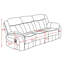 Ensemble de canapé inclinable manuel en similicuir: 3 places avec table rabattable, 2 places avec console et fauteuil inclinable brun-116975502