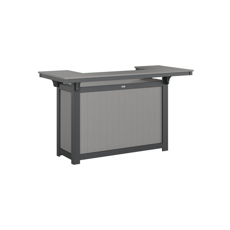 Outdoor Rectangle Bar Table, Black, Light Gray