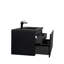 Chontell 40 po L x 19 po P 2 tiroirs Meuble-lavabo avec évier simple et Comptoir en Quartz noir-2064053088