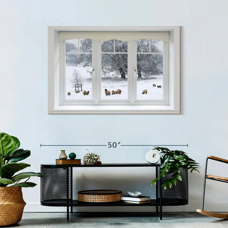 Lilie Winter Sheep Window View, 30" H x 45" W