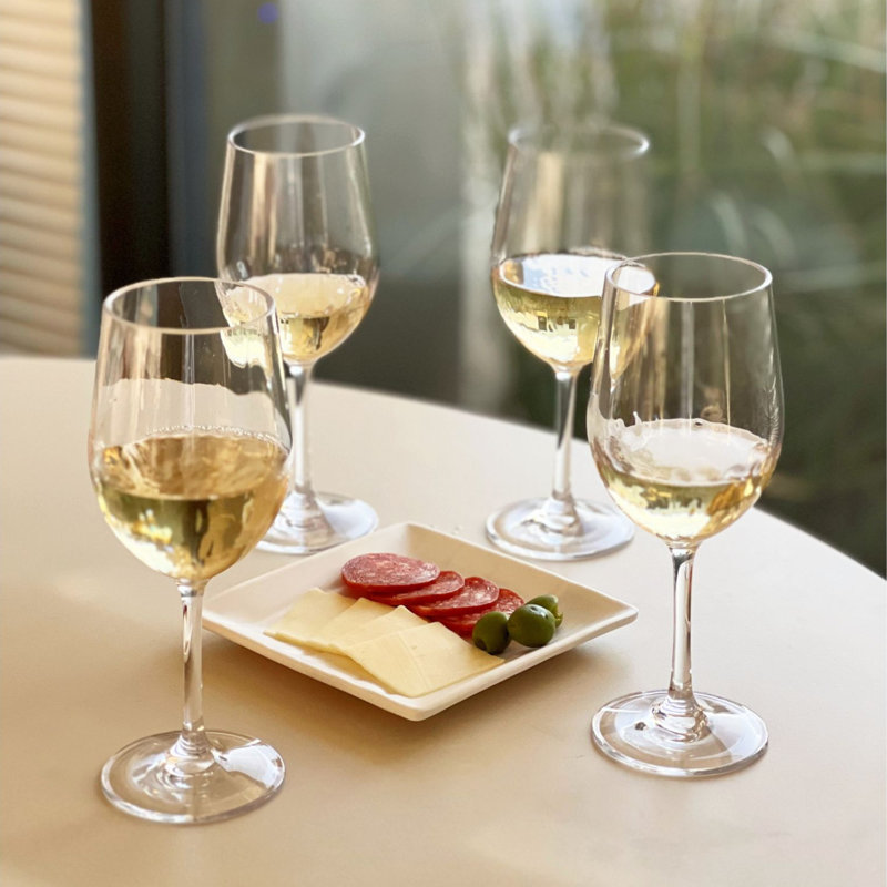 Ensemble de 4 verres à vin en plastique (12 oz), ensemble de verres à vin Tritan Hammer sans BPA, verres à vin rouges incassables, verres à vin blancs
