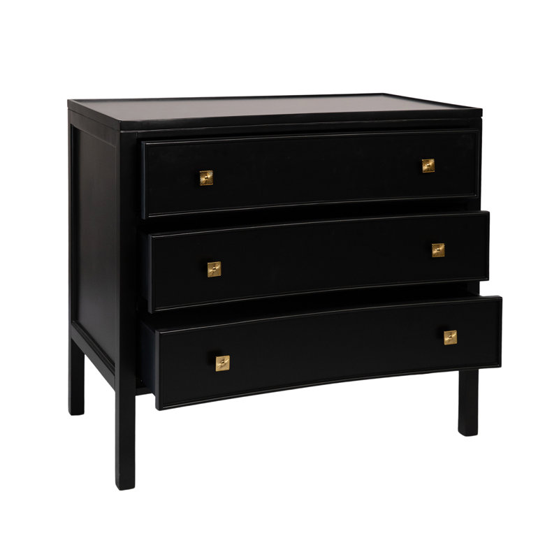 Commode d'appoint 3 tiroirs Grayson, Noir tricorne
