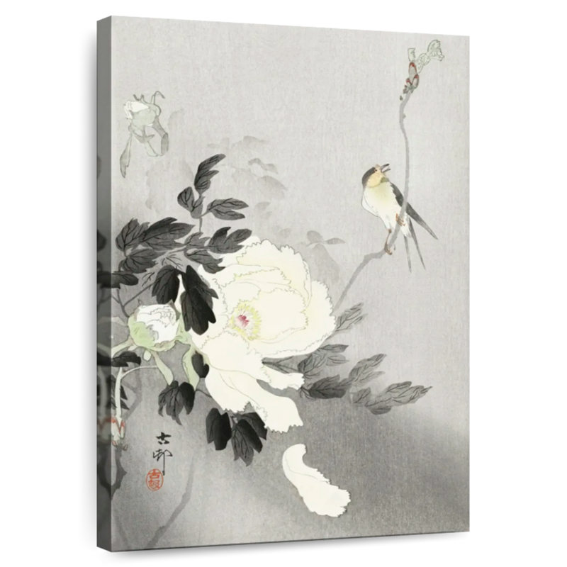 Brampt Swallow With Peony, 36" H x 24" W