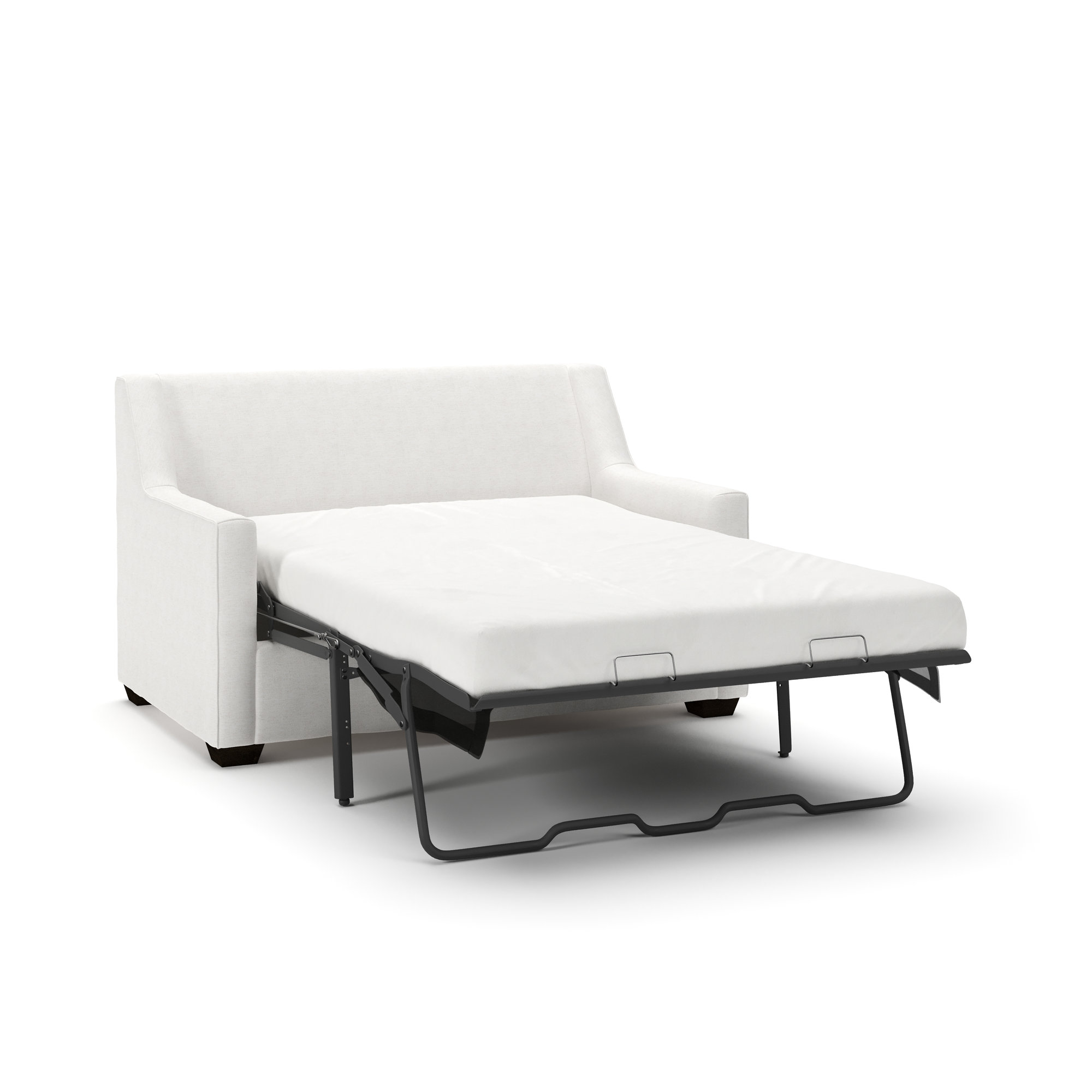 Gemi 56.5'' Upholstered Sleeper Sofa, Nomad Snow Crypton® Chenille