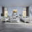 Katia Rectangular Coffee Table , Rustic Gray & Weathered White Finish
