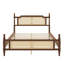 Lit en bois avec tête et pied de lit en rotin, avec plateforme centrale améliorée-2009403329