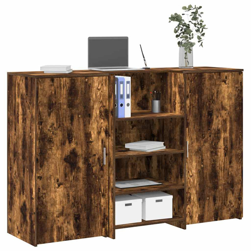 Camariah Standing Desk, 103.5cm H x 155cm W x 50cm D, Smoked Oak