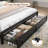 Queen Bed Frame With Headboard, Led Bed Frame With Charging Station, Storage Bed With 2 Wooden Drawers-1028532640-1020760813