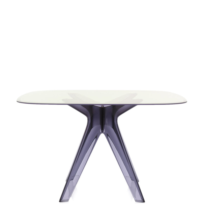 Sir Gio Square Glass Dining Table, Transparent, Green
