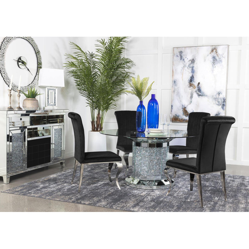 Ensemble repas pour 6 personnes Vaiva, Noir / argent