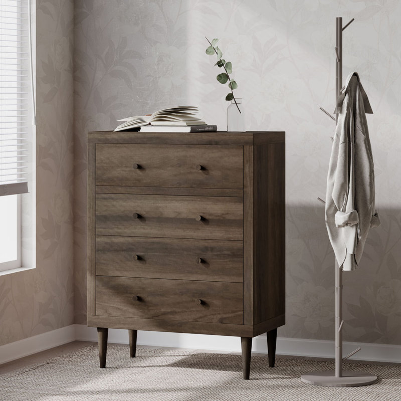 Commode à 5 tiroirs Gigliola, Noyer, H 41,5 po x l 31 po x P 16 po 
