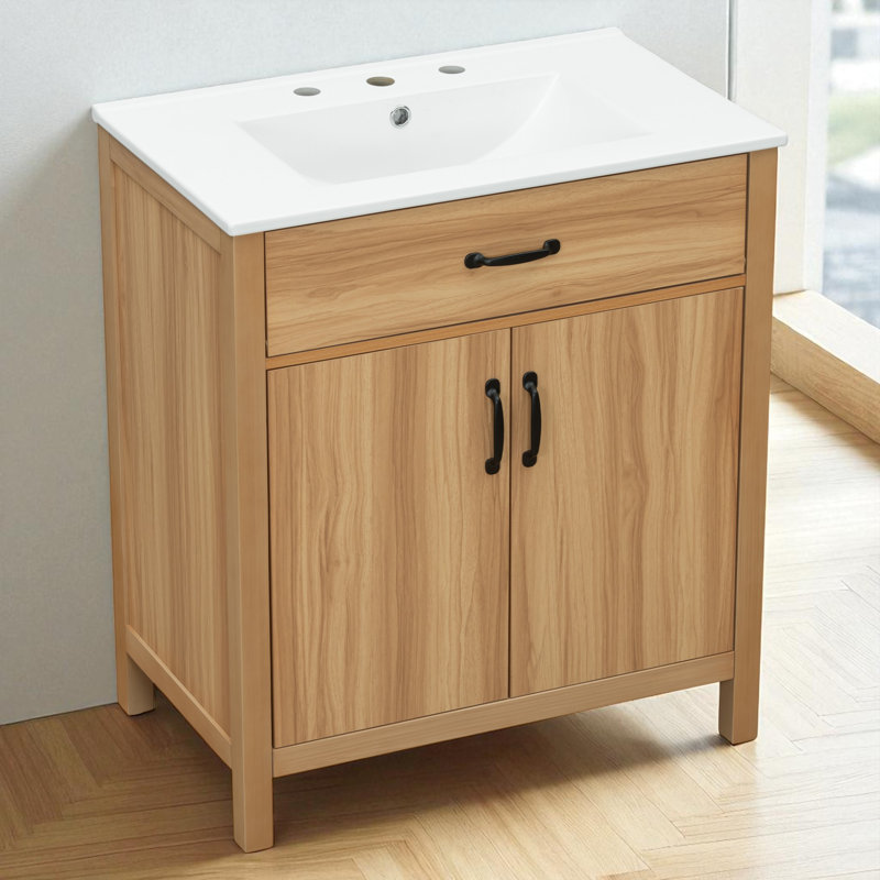 Meuble-lavabo simple 30 po avec comptoir en céramique, 30"