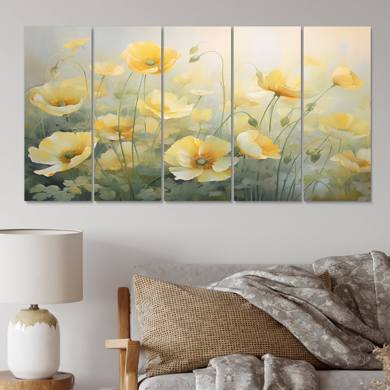 Bouton d'or blanc blanc, impression romantique II, 5 pièces