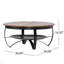 Table basse en bois de manguier et fer à la main fabriquée à la main