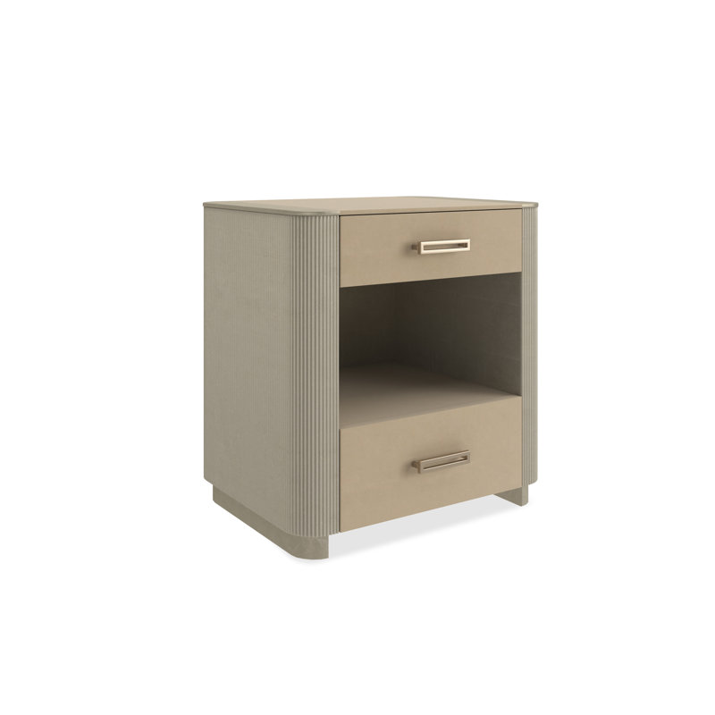 Love-Ly 2 - Drawer Solid Wood Nightstand, Dark Chocolate