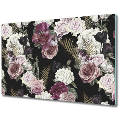 Mccarver Tempered Glass Roses Chopping Board