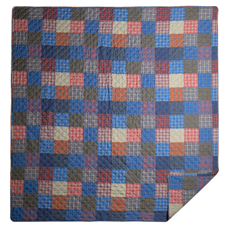 Ensemble de courtepointe en microfibre bleu Culebra, Courtepointe très grand et 2 très grandes taies 