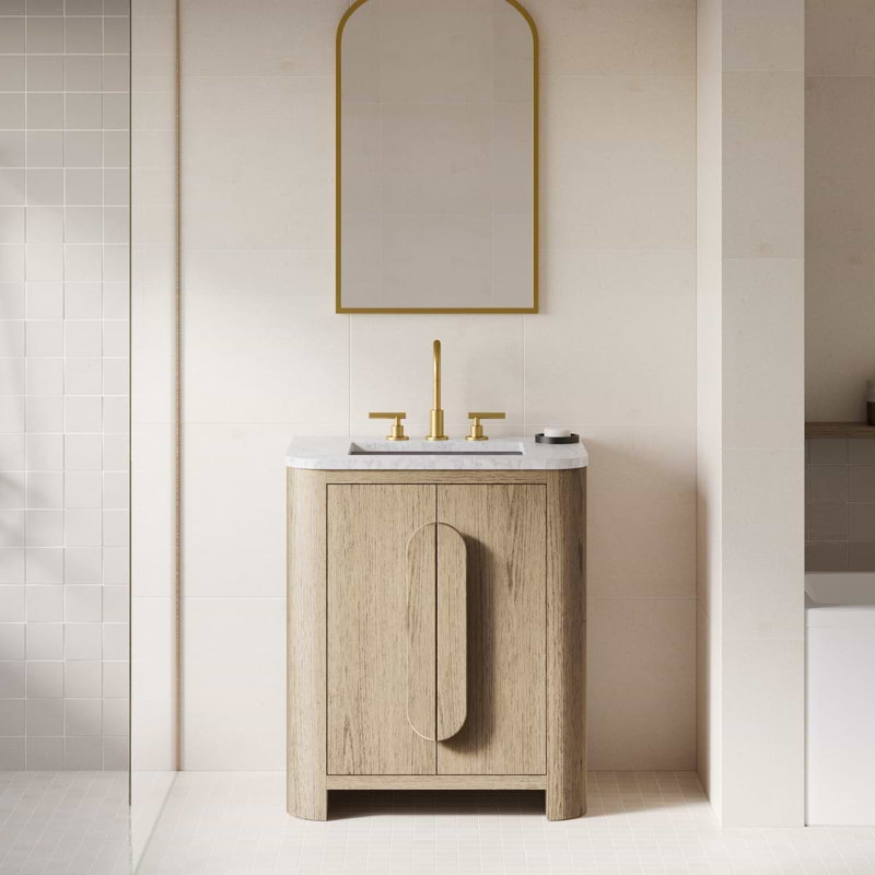 Harper Vanity, 30" W, Carrara Marble