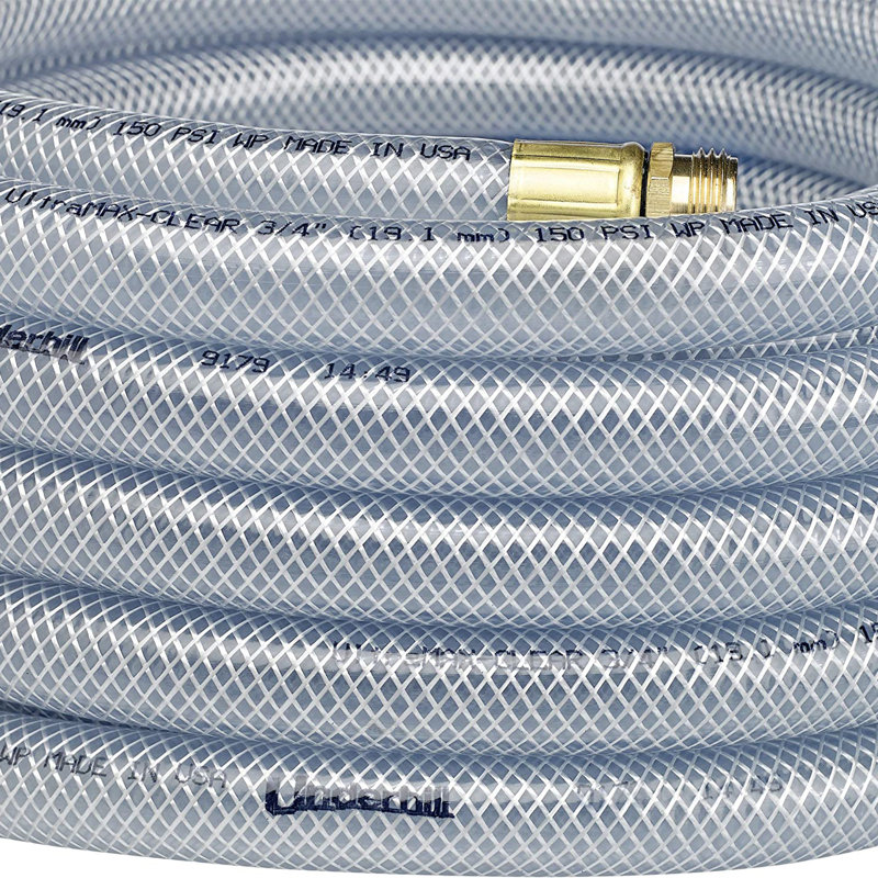 Underhill UltraMax Clear Premium Heavy Duty Garden Water Hose, 1" H x 1,200" L x 1,200" D, Gray