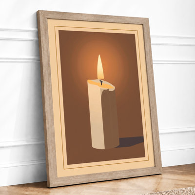 Candlelight Meditation Minimalist - Framed Print
