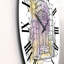 Porte mauve et jaune d'une vieille maison - horloge murale rétro-826113352
