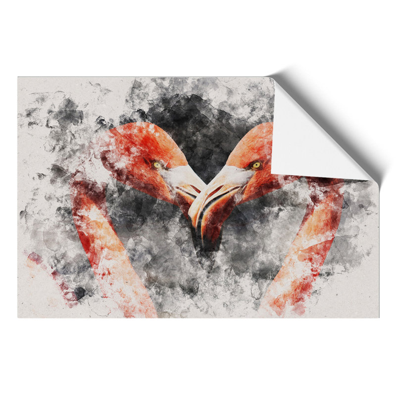 Pink Flamingo Watercolour - Frameless Print, 59cm H x 84cm W x 0.1cm D