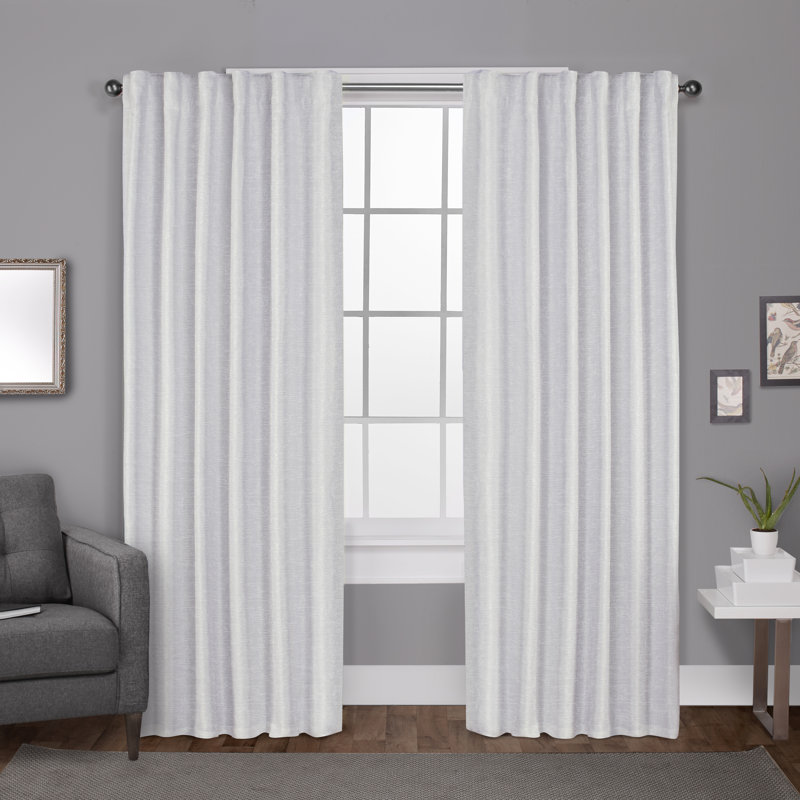 Aithley Solid Thermal Rod Pocket Curtain Panels, 52" W x 108" L, Winter White