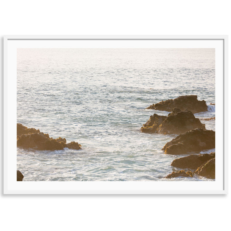 Sea Ranch Bluffs Print by Carly Tabak, White Wood, 25" W x 18" H