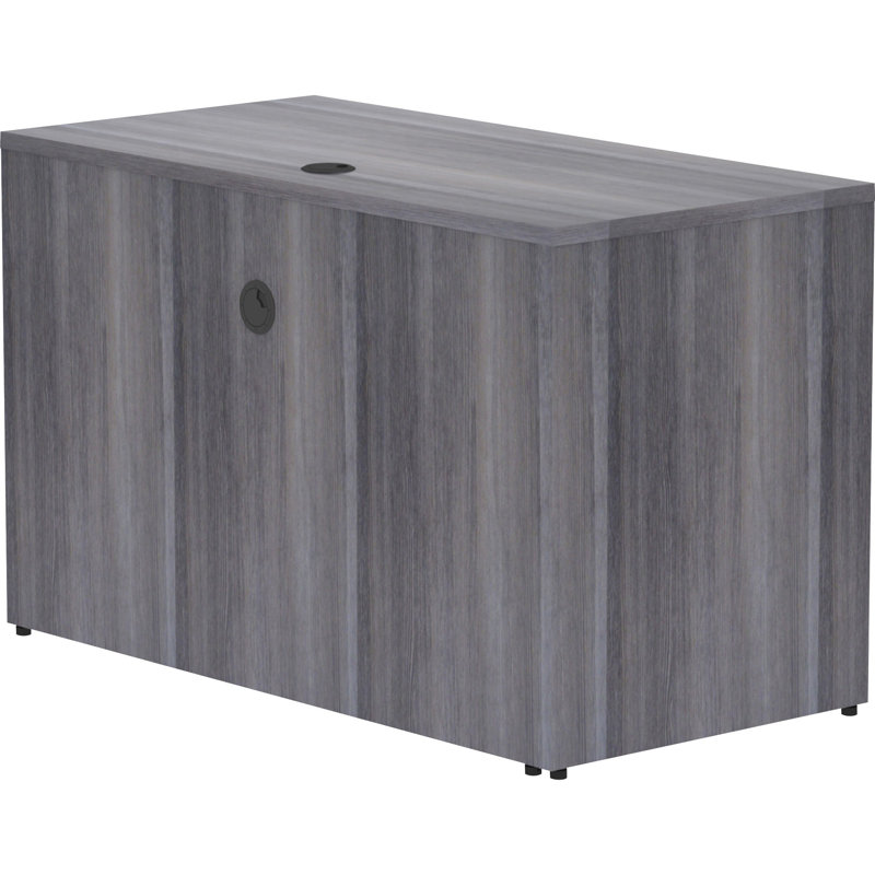 Weathered Charcoal Laminate Desk Return with Adjustable Guides