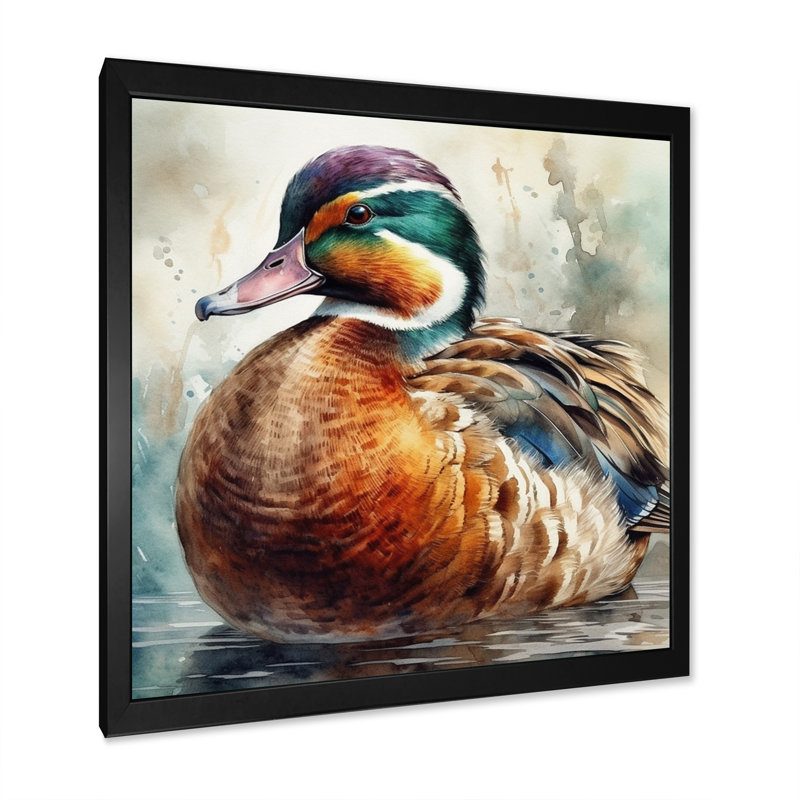 Magnificent_Male Duck IV - Print, Black Picture Framed, 16" H x 16" W