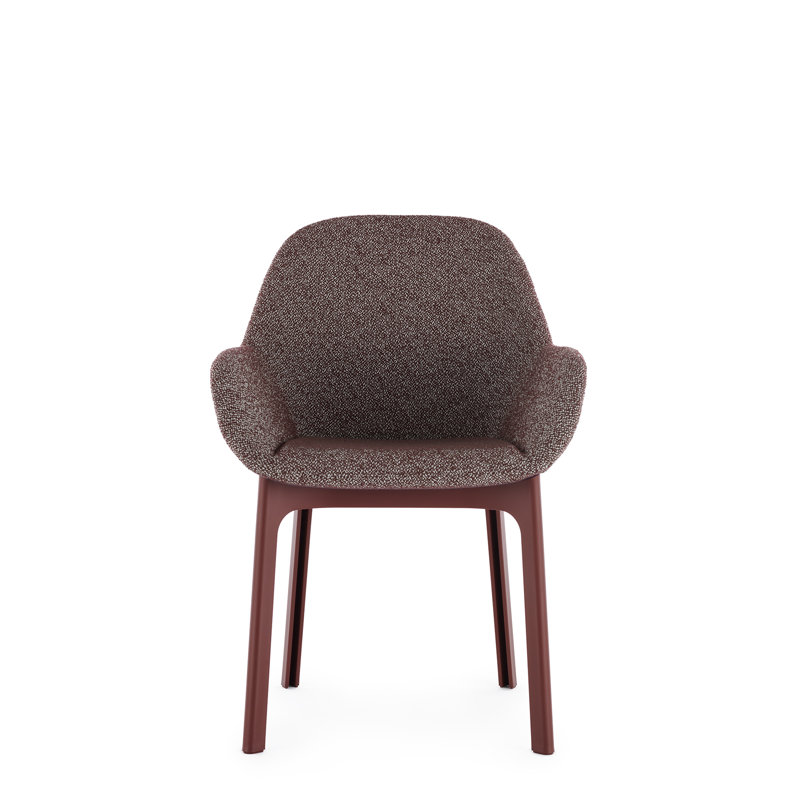 Clap Upholstered Arm Chair, Brown, Burgundy