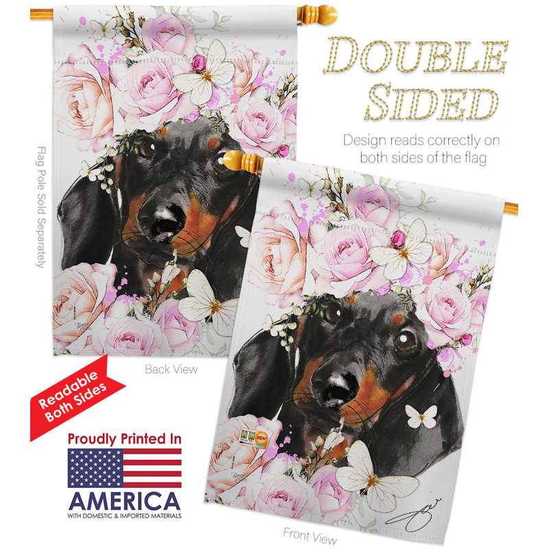 Drapeau de maison 40 po x 28 po Dachshund