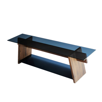 Modern Tempered Glass Rectangular Top TV Console Stand