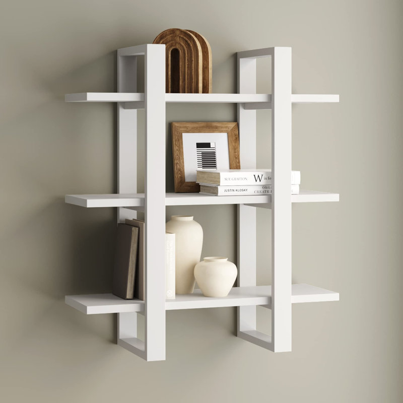 Ermonela 3 Piece Accent Shelf, Matte White