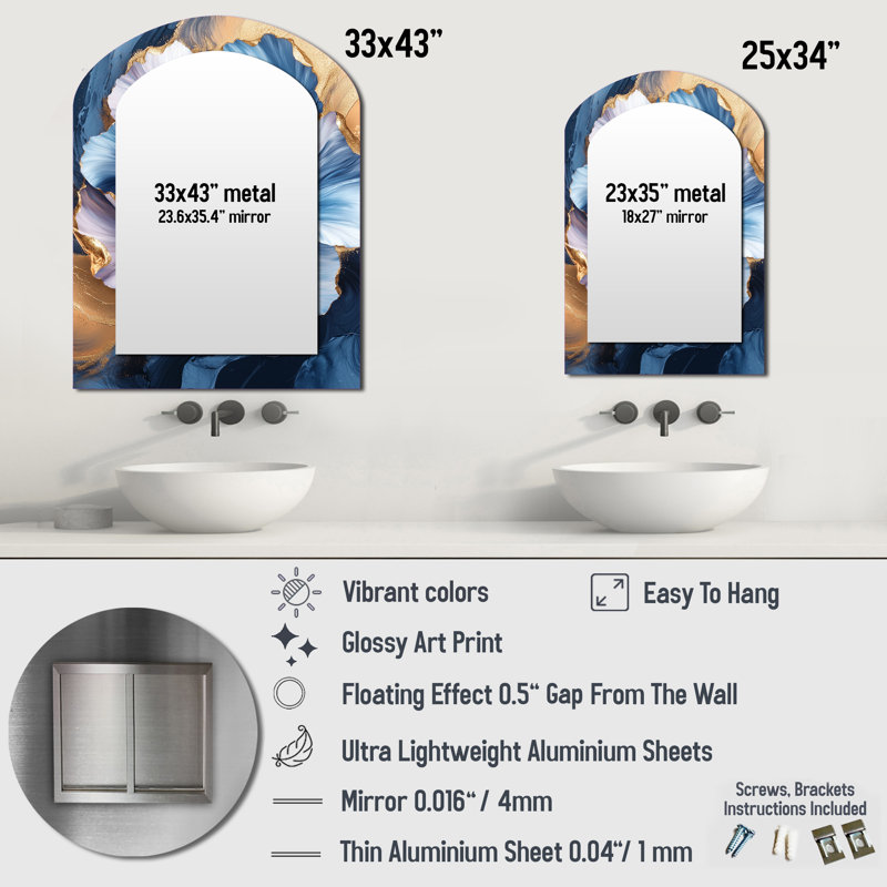 Miroir mural Golden Dream, 34 po x 25 po